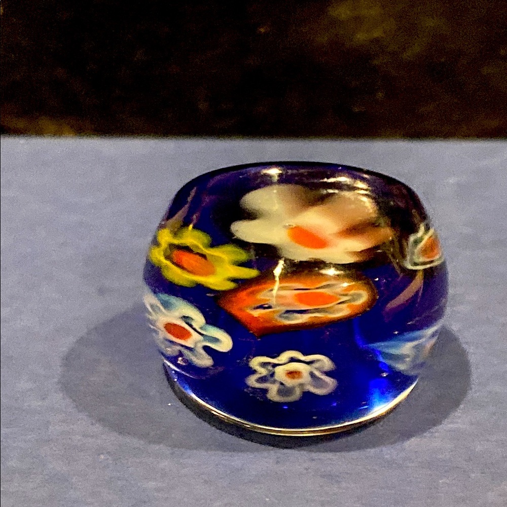 Cobalt’s Blue Milifiori Glass Ring.